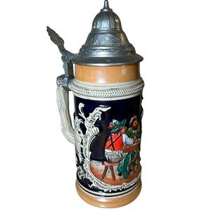 Vintage Thewalt German beer stein design number 1069 with pewter lid